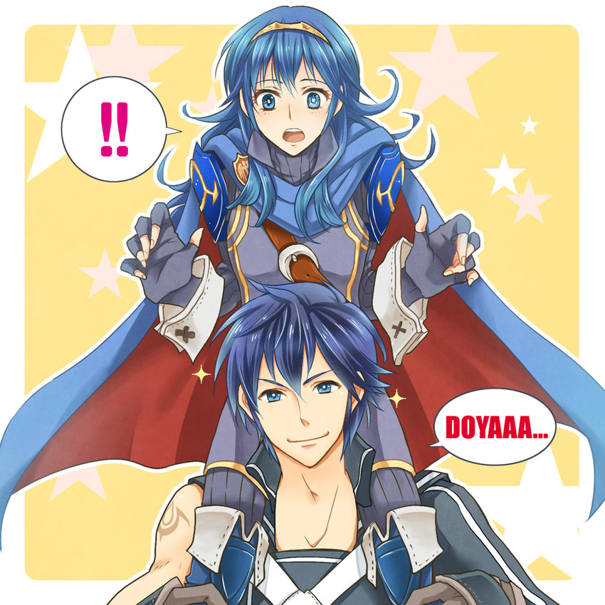 lucina and chrom (fire emblem and 1 more) drawn by sawako68