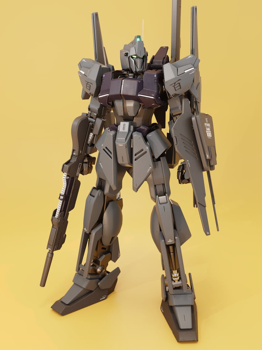 hyaku shiki (gundam and 1 more) drawn by mjeff