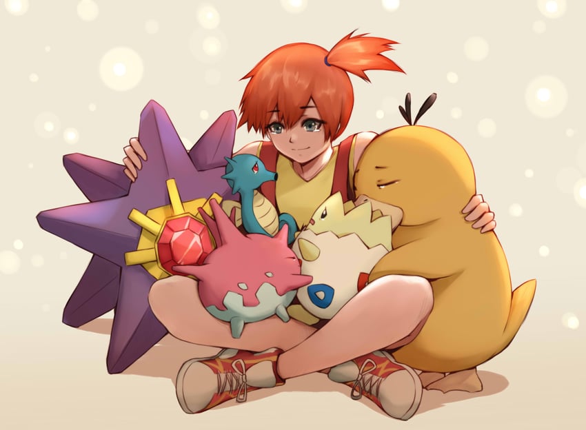 misty, psyduck, togepi, starmie, corsola, and 2 more (pokemon) drawn by starlight_red