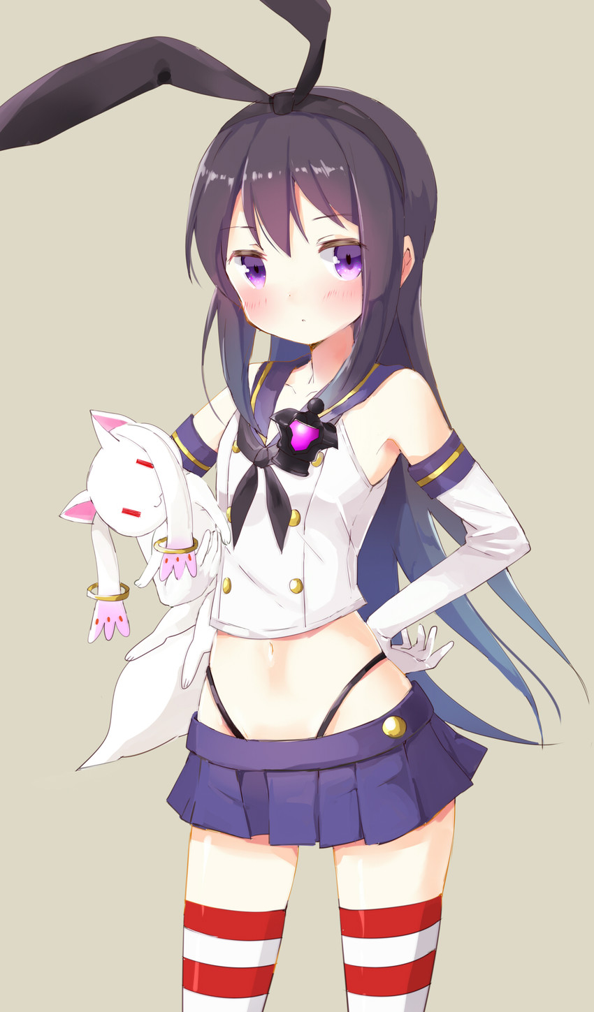 akemi homura, shimakaze, and kyubey (kantai collection and 2 more) drawn by tsubaki_(tatajd)