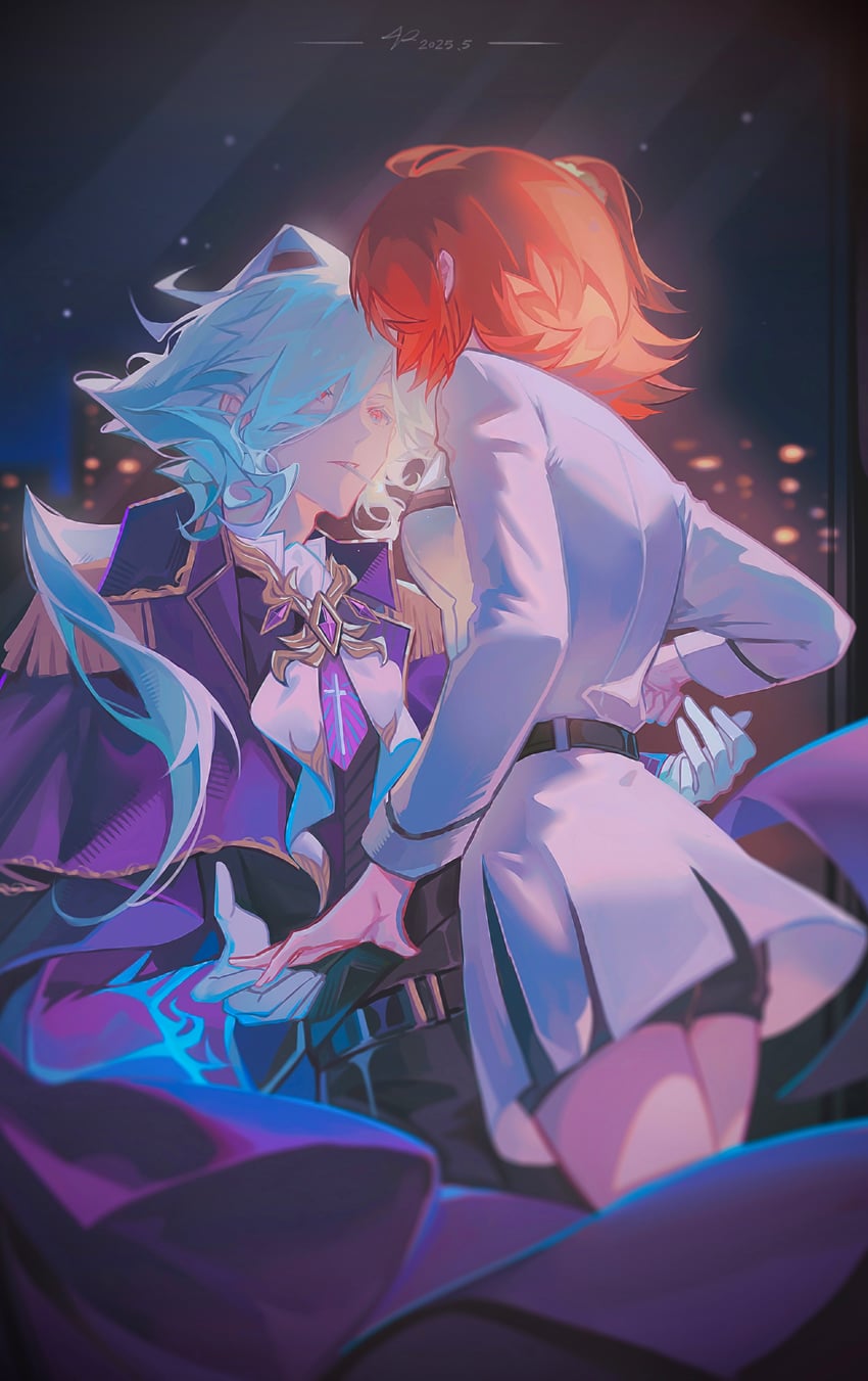 fujimaru ritsuka, edmond dantes, and the count of monte cristo (fate and 1 more) drawn by vee.29