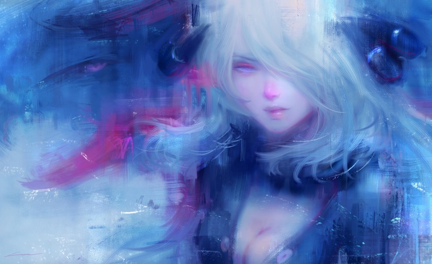 cynthia and garchomp (pokemon and 1 more) drawn by alex_chow