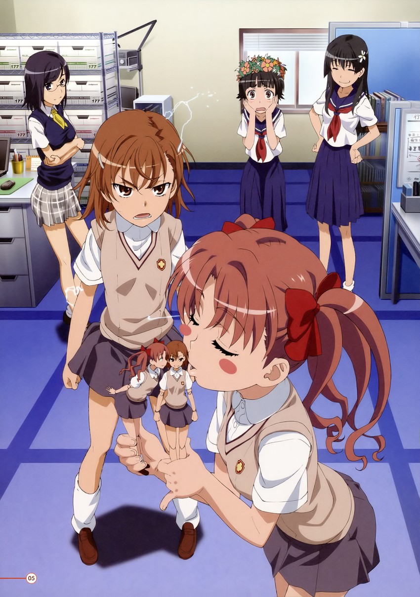 misaka mikoto, shirai kuroko, saten ruiko, uiharu kazari, and konori mii (toaru majutsu no index and 1 more)