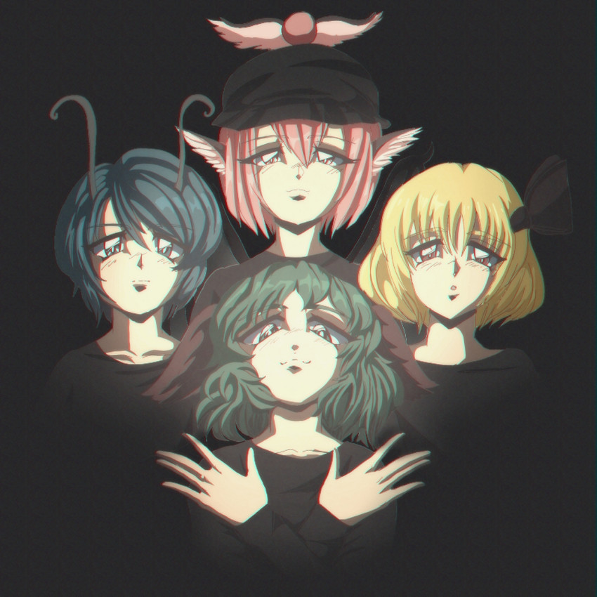 rumia, mystia lorelei, wriggle nightbug, and kasodani kyouko (touhou and 2 more) drawn by step_arts