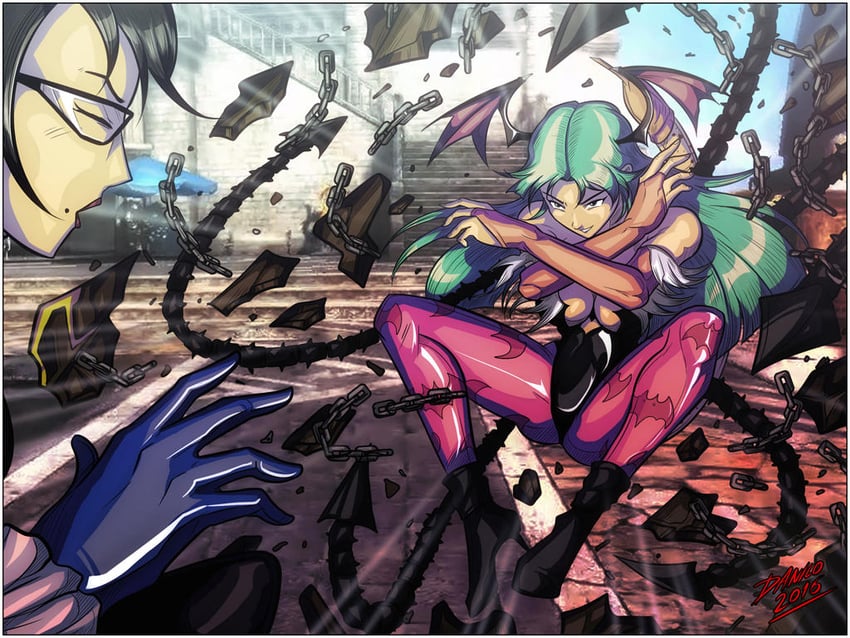 morrigan aensland and bayonetta (darkstalkers and 2 more) drawn by theinsanedarkone