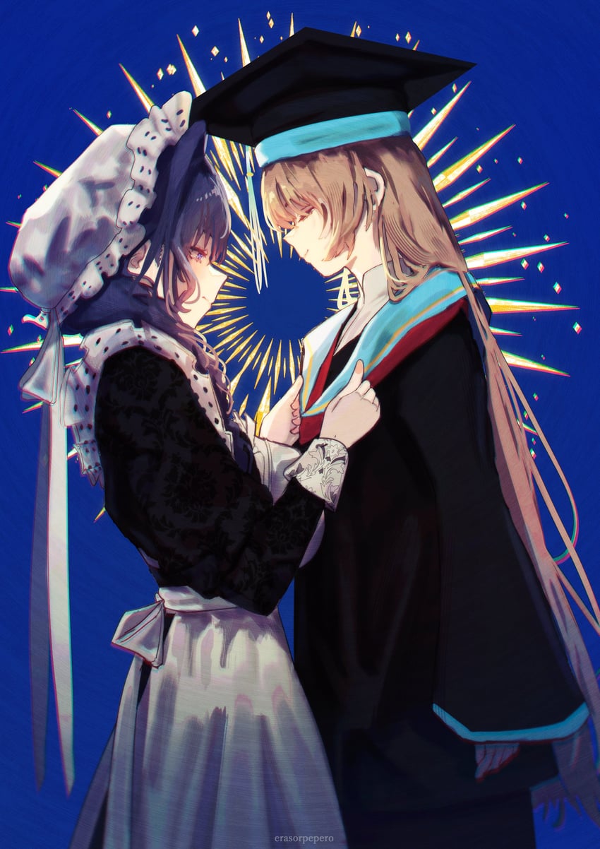 ouro kronii and nanashi mumei (hololive and 1 more) drawn by erasorpepero