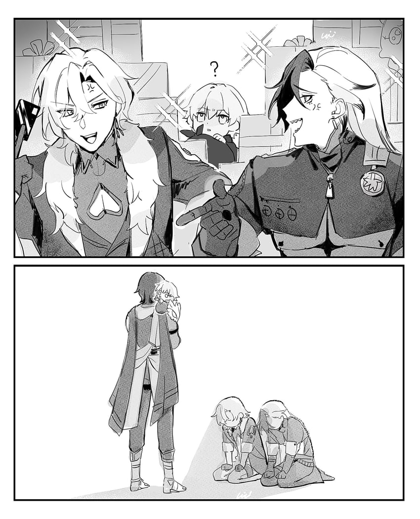 trailblazer, caelus, aventurine, dr. ratio, boothill, and 1 more (honkai and 1 more) drawn by uouououofish