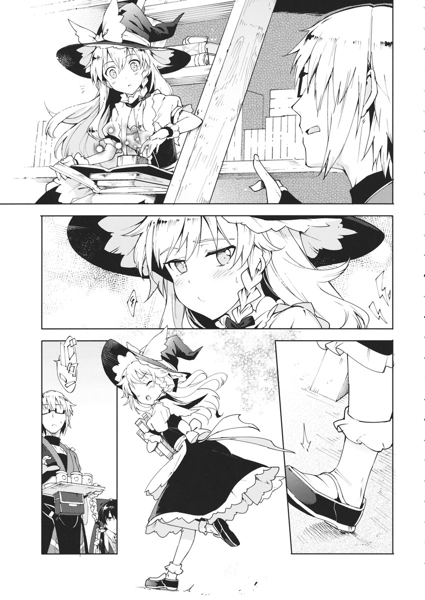 hakurei reimu, kirisame marisa, and morichika rinnosuke (touhou) drawn by eho_(icbm)