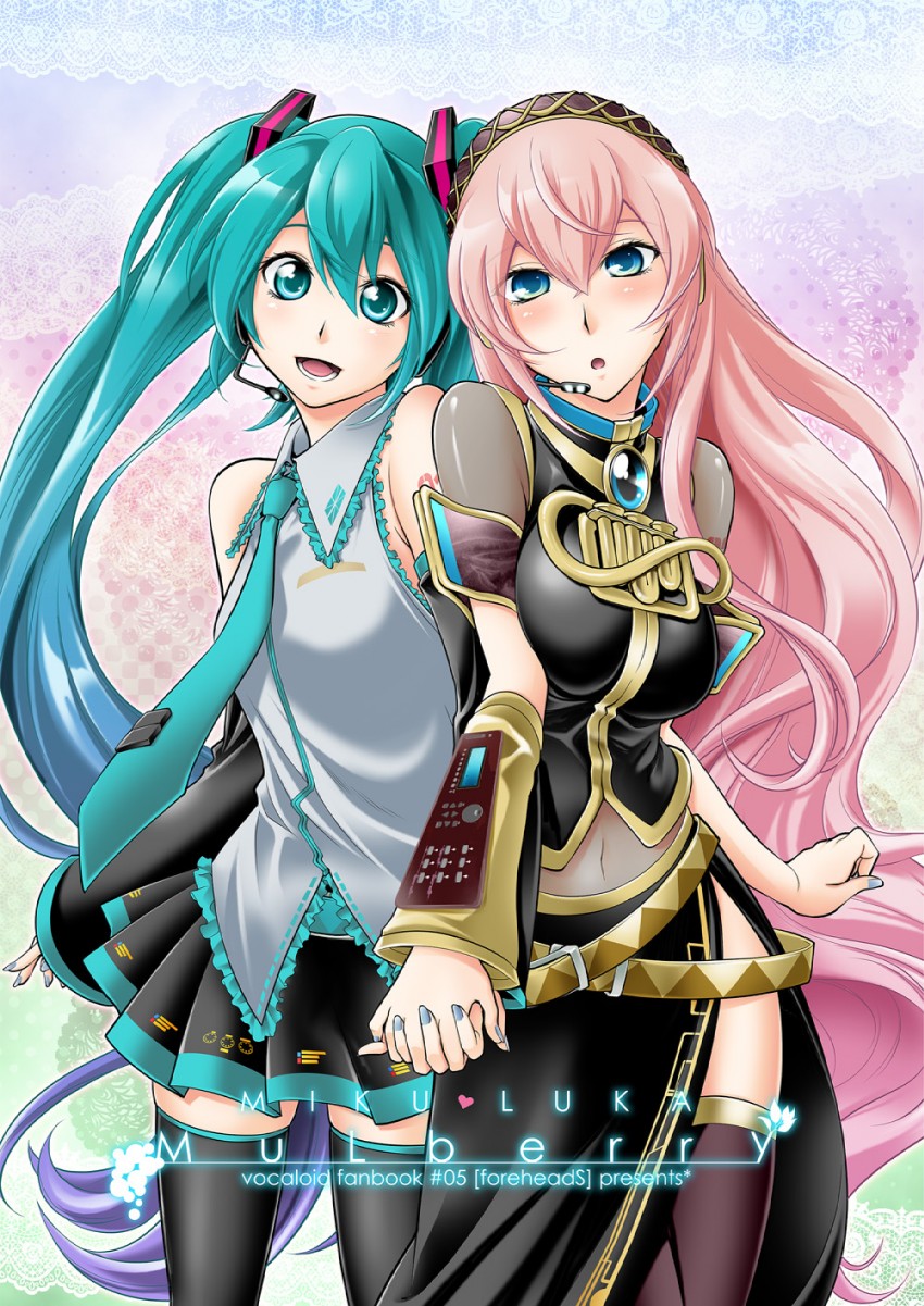 hatsune miku and megurine luka (vocaloid) drawn by kitano_tomotoshi