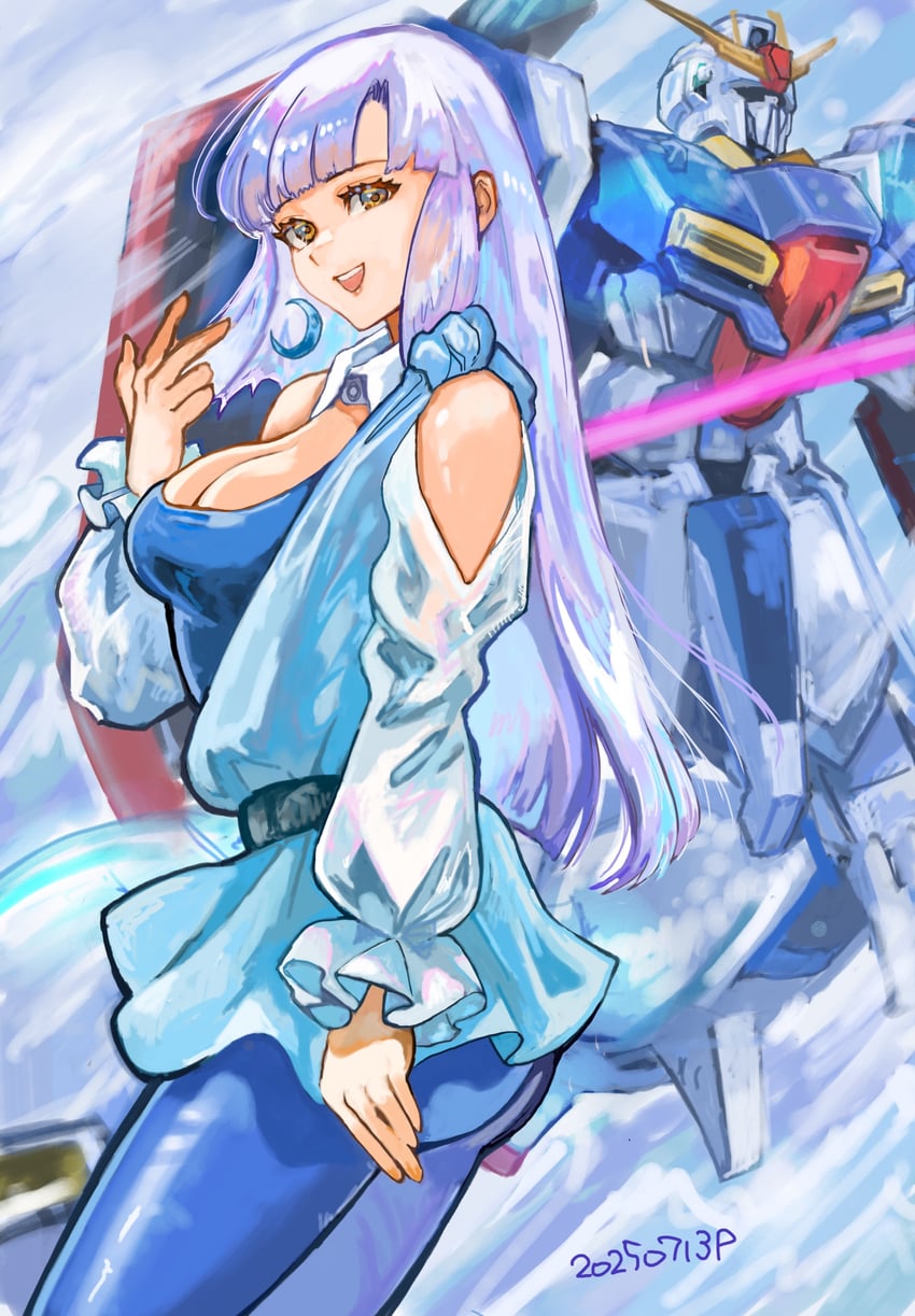 zeta gundam and roux louka (gundam and 2 more) drawn by okrdisk2000