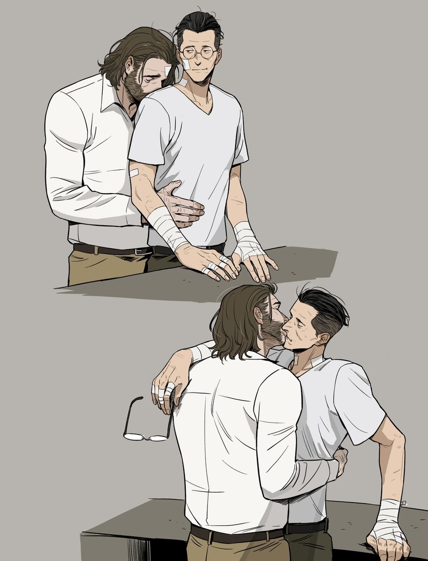 kim kitsuragi and harry du bois (disco elysium) drawn by cheetahman_(1ddghfr78cswc)