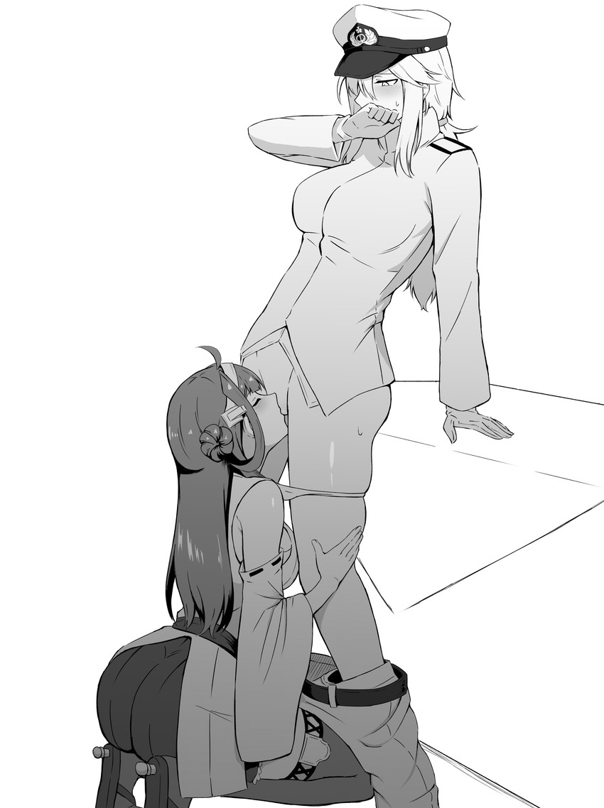 kongou and female admiral (kantai collection) drawn by takaman_(gaffe)