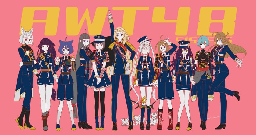 namazuo toushirou, honebami toushirou, midare toushirou, ichigo hitofuri, gokotai, and 8 more (touken ranbu and 1 more) drawn by ueshita_sayusayu