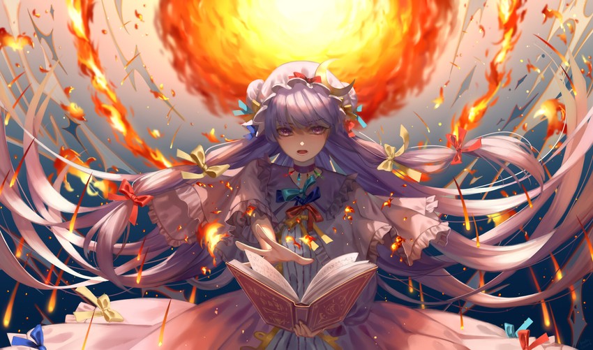 patchouli knowledge (touhou and 1 more) drawn by ze_xia