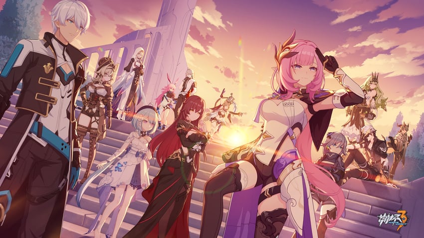 elysia, fu hua, yae sakura, mobius, aponia, and 9 more (honkai and 1 more)