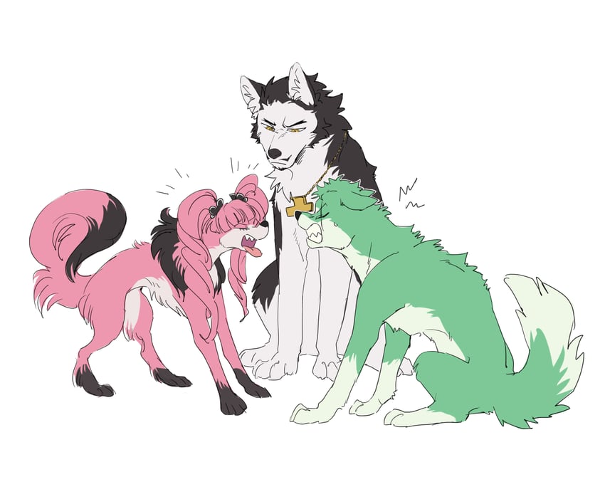 roronoa zoro, perona, and dracule mihawk (one piece) drawn by ks_lobos
