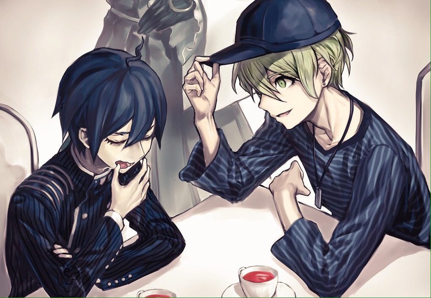 saihara shuichi, amami rantaro, and tojo kirumi (danganronpa and 1 more) drawn by shanshan_(wwwwwcojp)