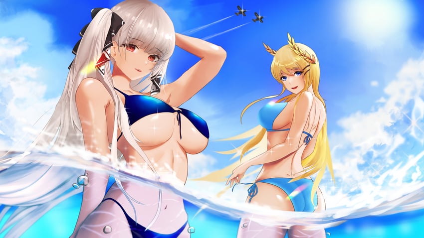 formidable and victorious (azur lane) drawn by beefusteku