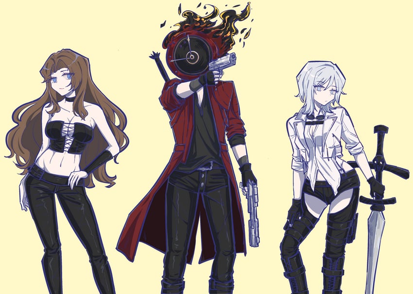 faust, dante, rodion, lady, and trish (project moon and 2 more) drawn by havent
