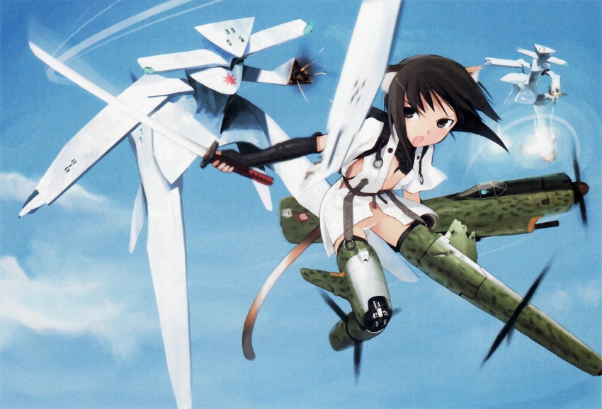 neuroi and kuroe ayaka (world witches series and 1 more) drawn by shimada_fumikane