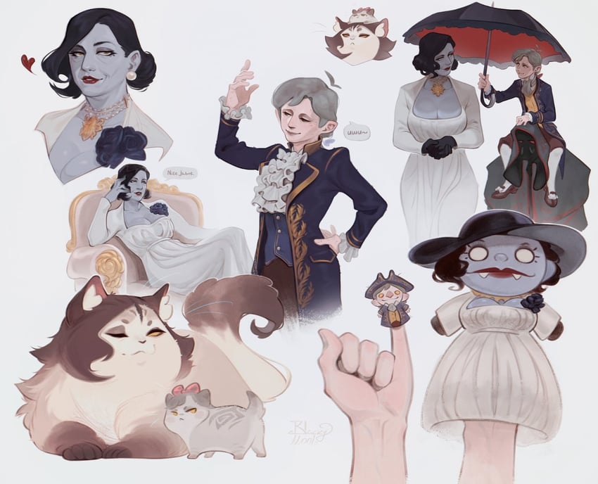 alcina dimitrescu and ramon salazar (resident evil and 2 more) drawn by pooziqo-royal