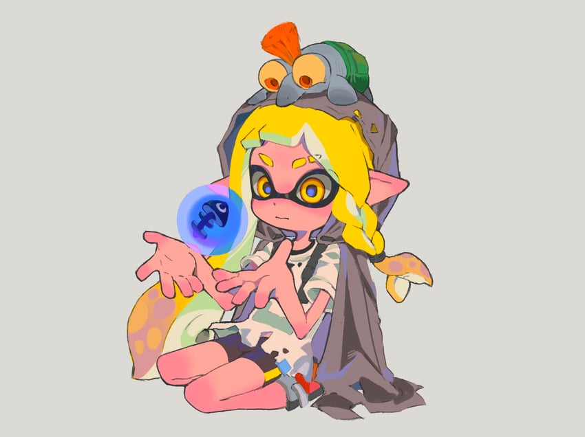 inkling player character, inkling girl, smallfry, and veronika (splatoon and 1 more) drawn by yabi_(akfkzkcl)