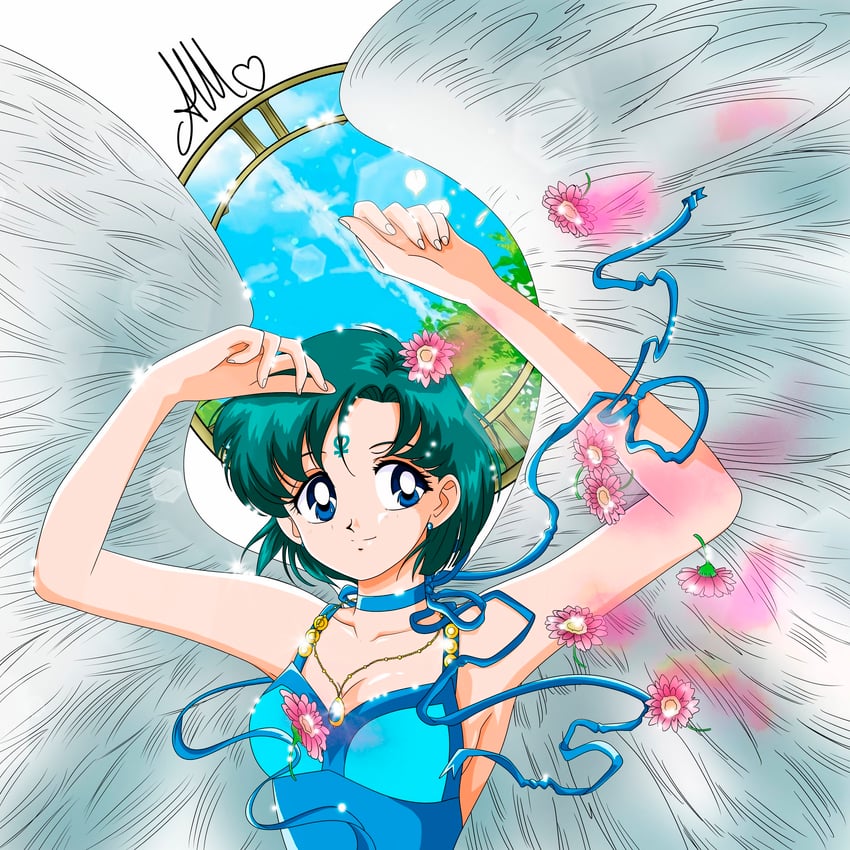 mizuno ami and princess mercury (bishoujo senshi sailor moon) drawn by anello81