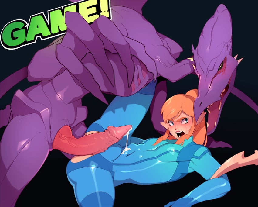 link, samus aran, and ridley (the legend of zelda and 2 more) drawn by combos_&_doodles