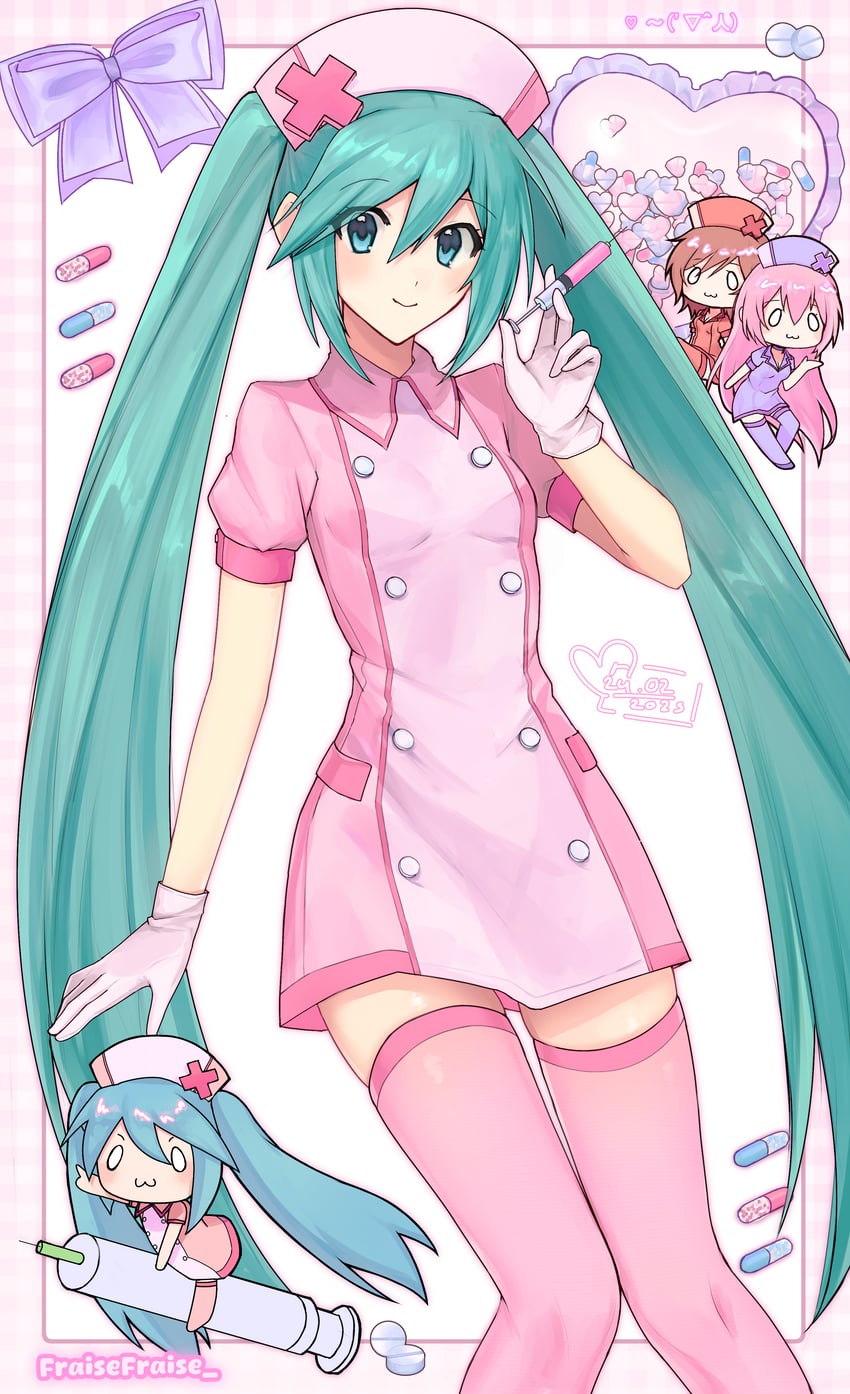 hatsune miku (vocaloid and 1 more) drawn by fraisefraise