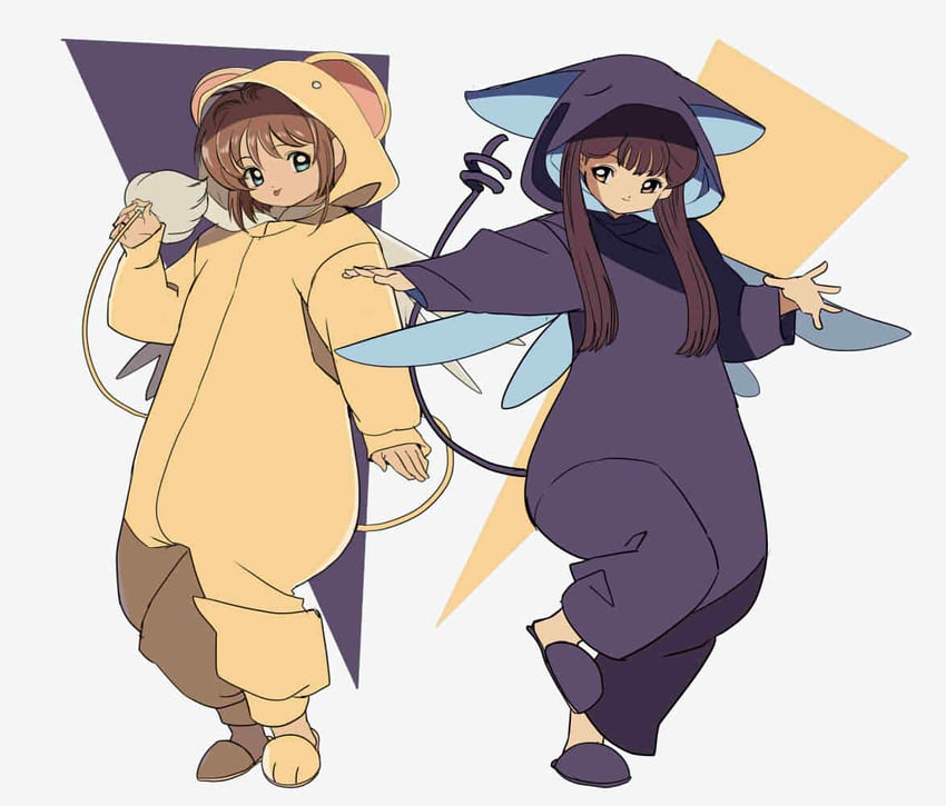 kinomoto sakura, kero, li meiling, and suppi (cardcaptor sakura) drawn by edoya_inuhachi