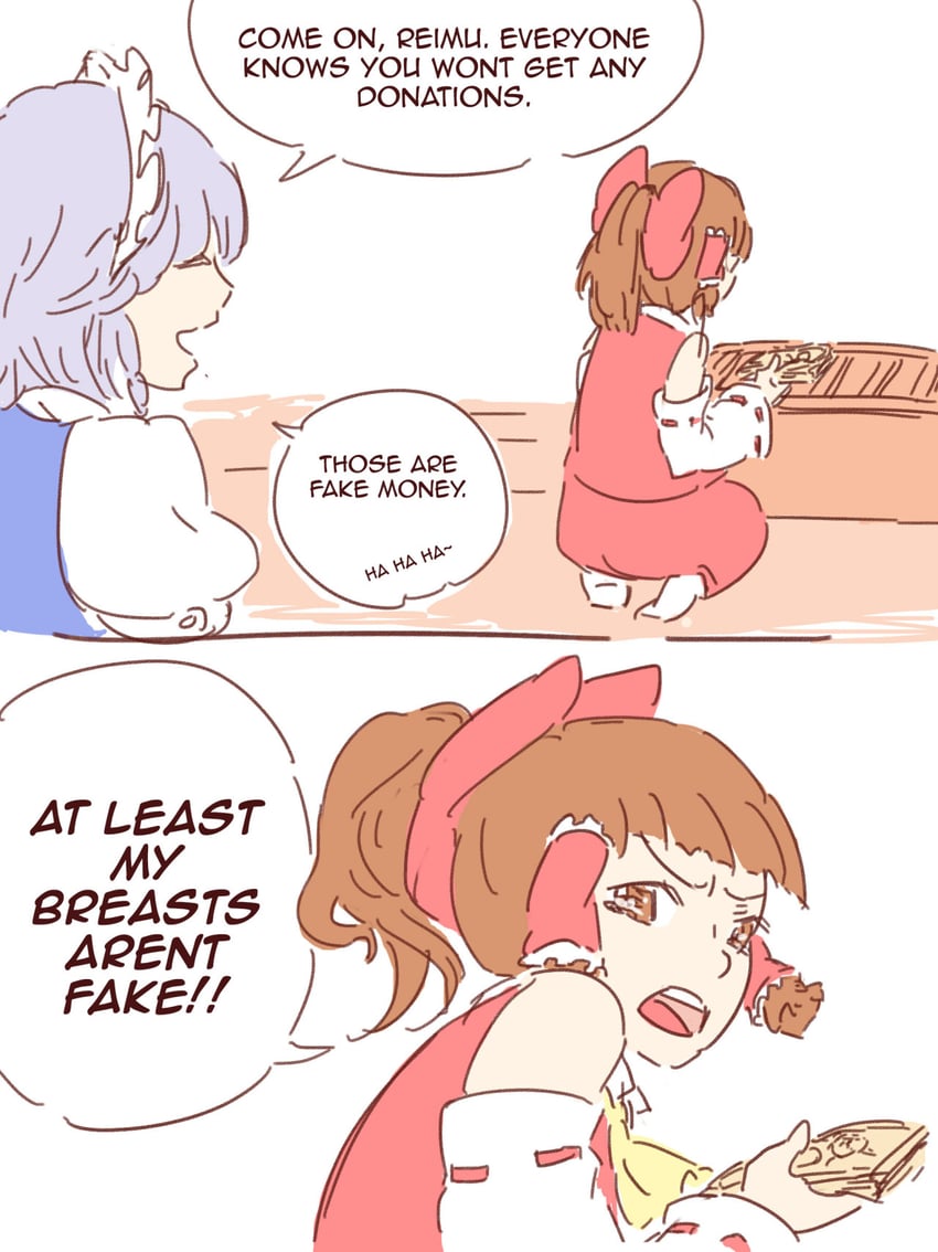 hakurei reimu and izayoi sakuya (touhou) drawn by yoruny