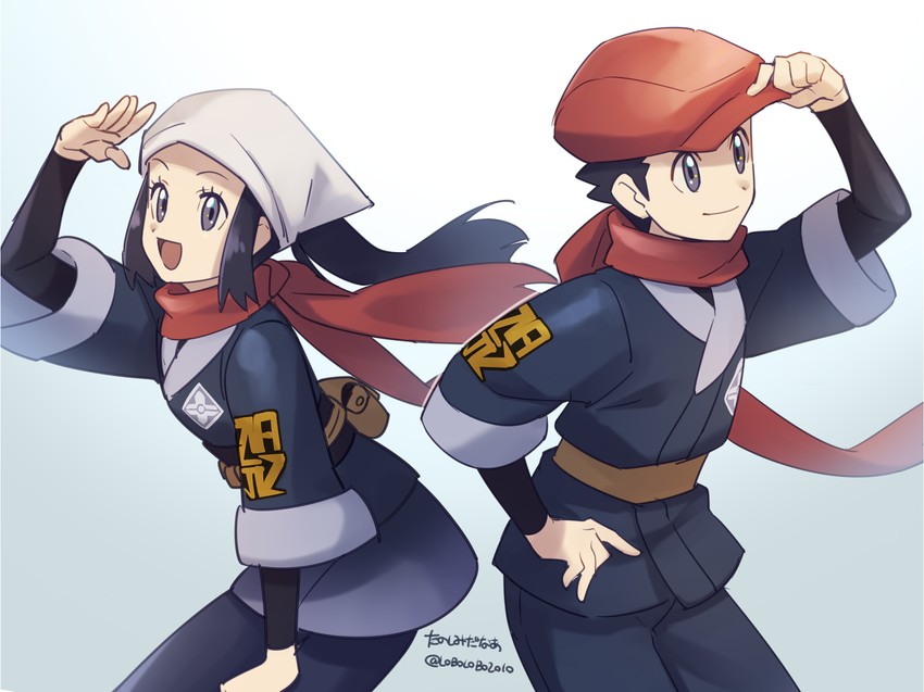 akari and rei (pokemon and 1 more) drawn by momoji_(lobolobo2010)