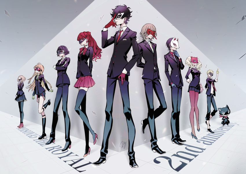 amamiya ren, takamaki anne, sakura futaba, niijima makoto, okumura haru, and 5 more (persona and 2 more) drawn by shimogu