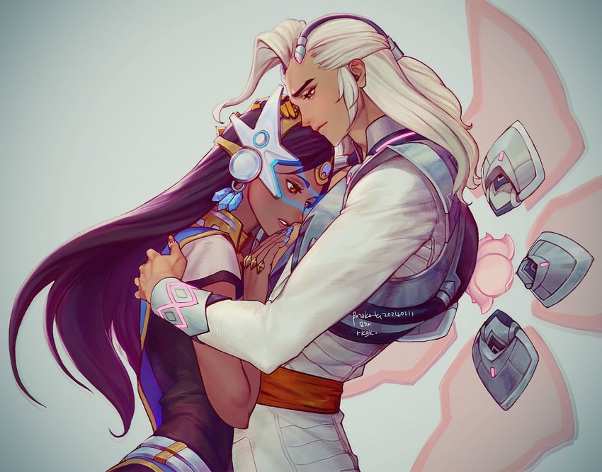 symmetra and lifeweaver (overwatch and 2 more) drawn by berakoth