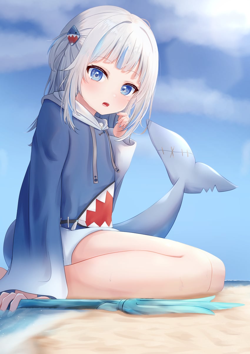 gawr gura (hololive and 1 more) drawn by ramuneru