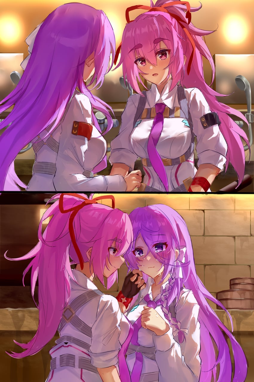 kura satomi and tsukishiro monaka (heaven burns red) drawn by lidce