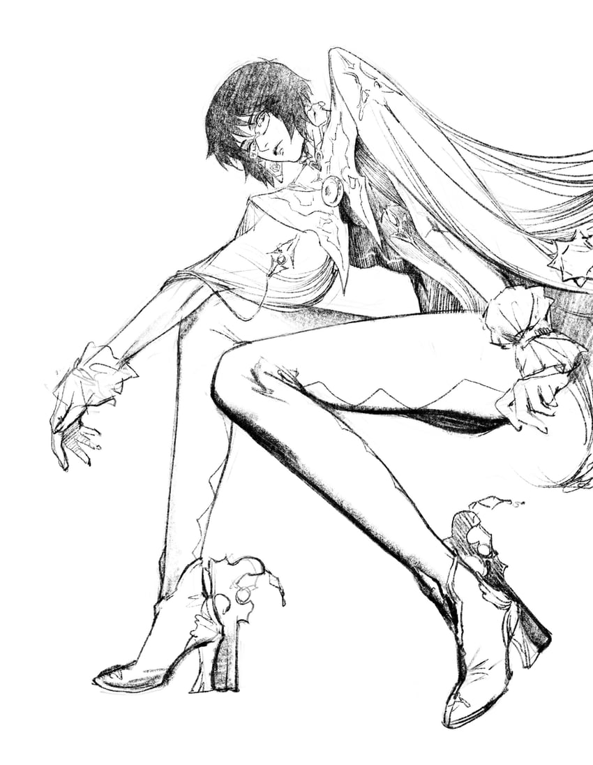 bayonetta, kusanagi motoko, and tanaka atsuko (ghost in the shell and 1 more) drawn by aizheajsee