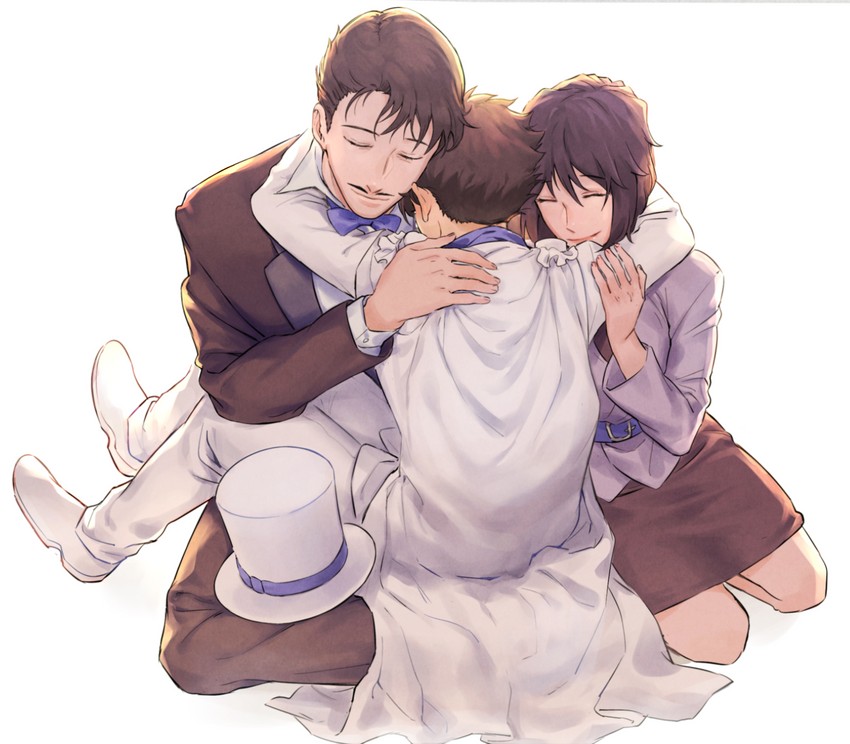 kaitou kid, kuroba kaito, kuroba touichi, and kuroba chikage (magic kaito) drawn by dashi_(minzoku_gb)