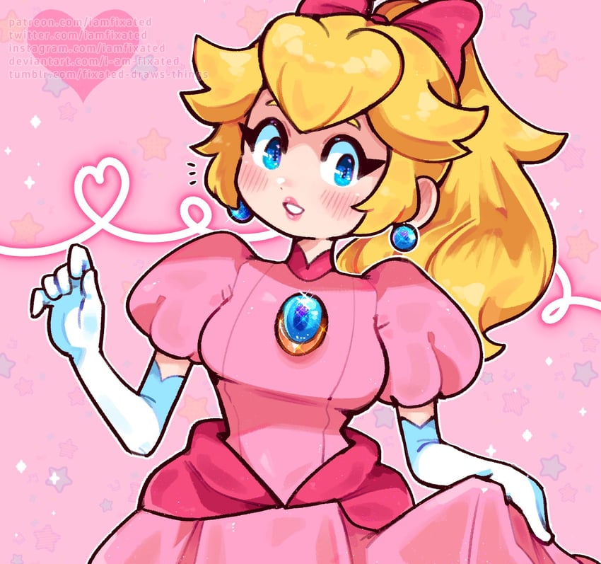 princess peach (mario and 1 more) drawn by iamfixated