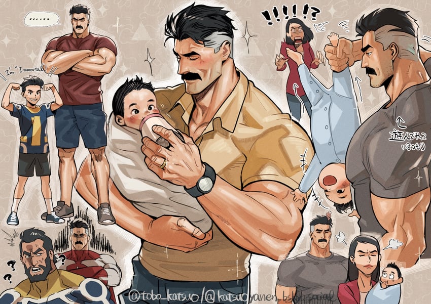 nolan grayson, mark grayson, the immortal, and debbie grayson (invincible) drawn by tobo_katsuo