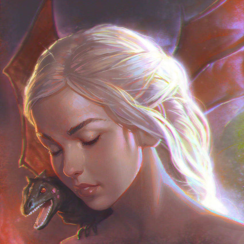 daenerys targaryen (a song of ice and fire and 1 more) drawn by ilya_kuvshinov