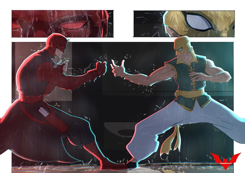 iron fist and daredevil (marvel and 1 more) drawn by batm_andrew