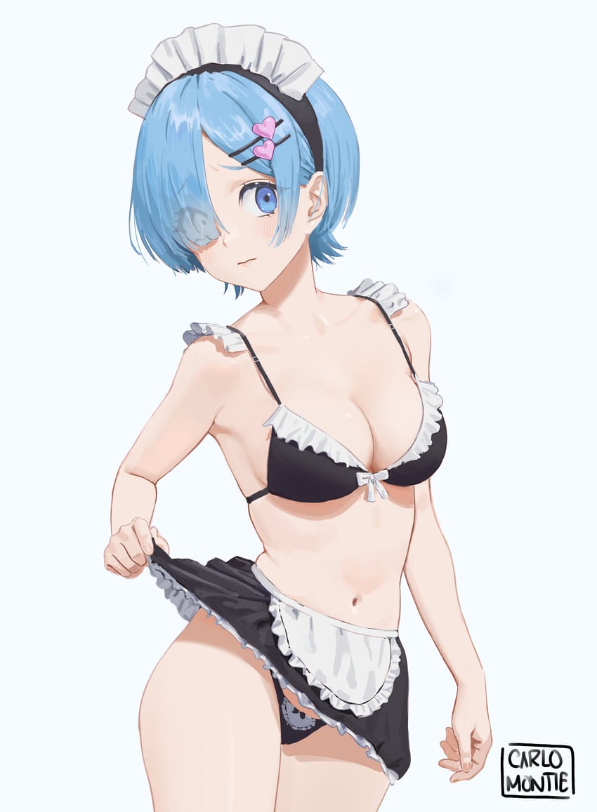 rem (re:zero kara hajimeru isekai seikatsu) drawn by carlo_montie