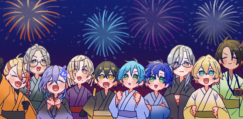 astel leda, regis altare, axel syrios, aragami oga, kishido temma, and 5 more (holostars and 1 more) drawn by yonyo_(kskr0711)