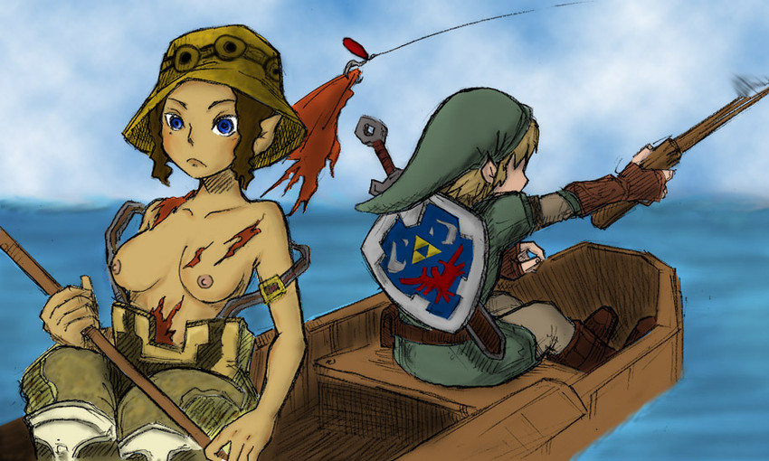 link and hena (the legend of zelda and 1 more) drawn by eggycomics