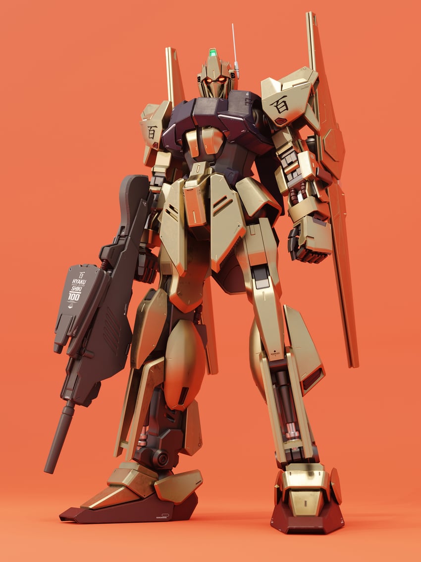 hyaku shiki (gundam and 1 more) drawn by mjeff