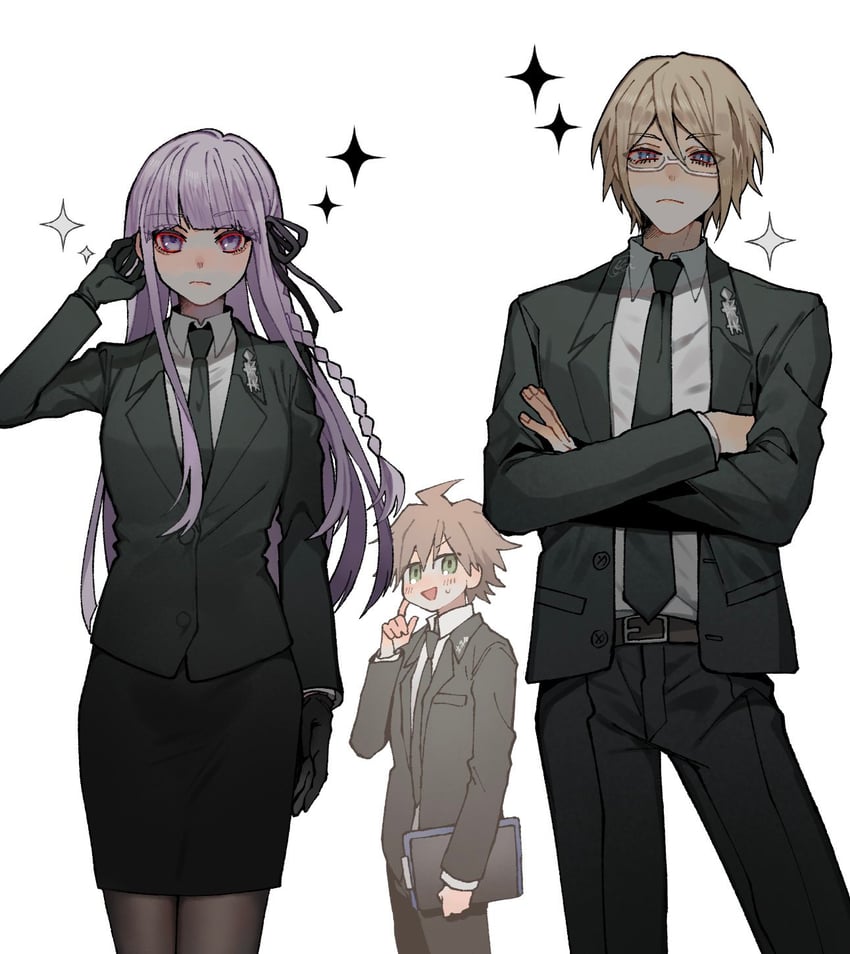 kirigiri kyoko, naegi makoto, and togami byakuya (danganronpa and 1 more) drawn by cella8up
