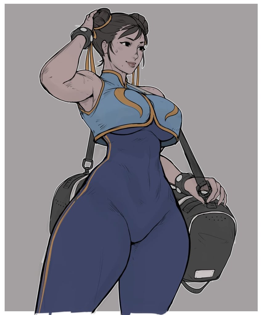 chun-li (street fighter) drawn by aoran_p.b.