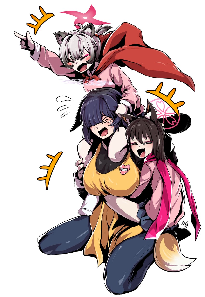 izuna, michiru, and tsukuyo (blue archive) drawn by ryuki_(red_dolphinman)