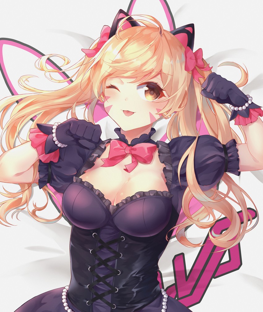 d.va and black cat d.va (overwatch and 1 more) drawn by yeoru
